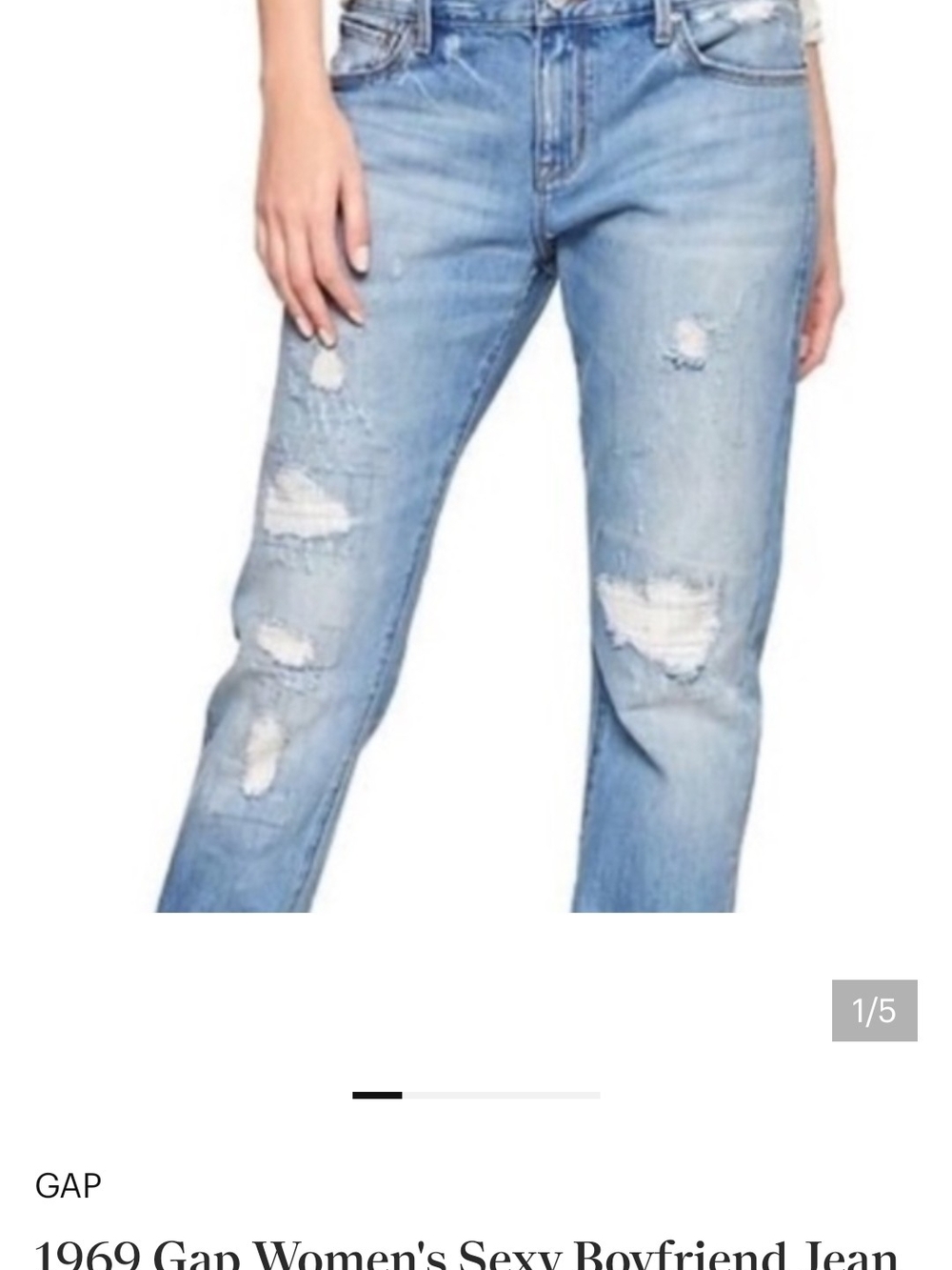 GAP 1969 Light Blue Sexy Boyfriend Distressed Jeans - Picture 4 of 7